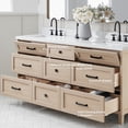 thumbnail image 3 of ARIEL Monroe 72 Inch Double Rectangle Sink Bathroom Vanity With Carrara White Quartz Countertop 1.5 Inch Edge In Oak, 3 of 8