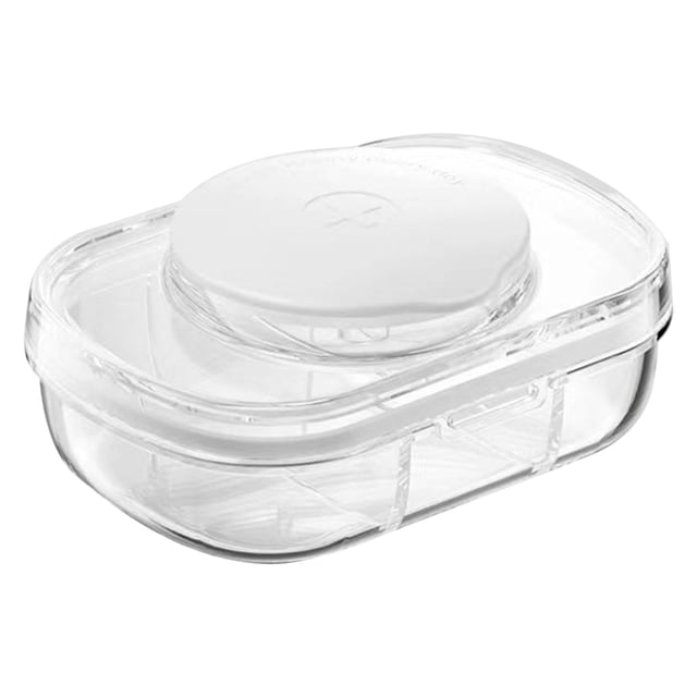 Ohufall Organisateur de Pilules Multifonction 2 en 1 Boîte à Médicaments Portable avec Coupe-Pilules Intégré