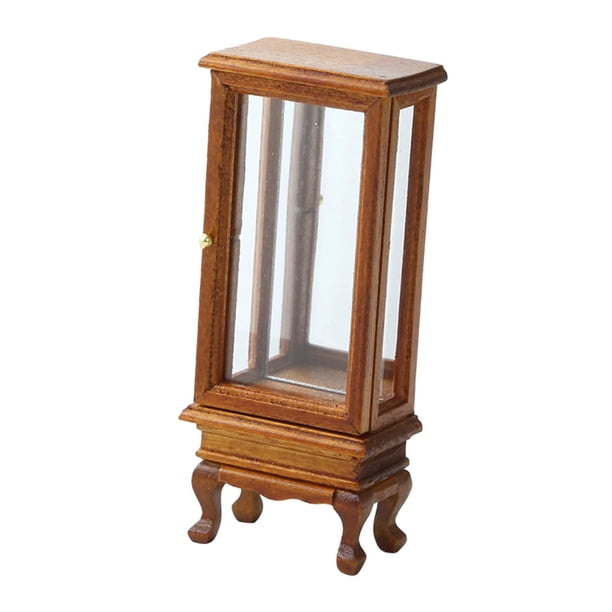 Modelo de armario de almacenamiento para casa de muñecas a escala 1:16 para sala de estar, accesorios y escenas de la vida. marrón