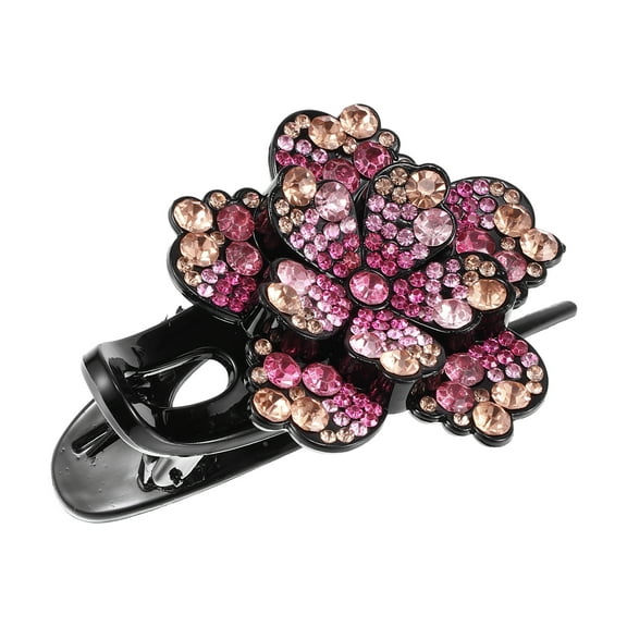 Unique Bargains 1 Pc Grace Three-tooth Hairpin Hairdo Clips for Girls 3.54"x2.52"x1.97" Pink