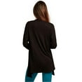 thumbnail image 2 of Cardigan - Womens Classic Chic Rayon Fabric Cardigan Sweater for Layering All Season Open Drape Cute Comfortable, Plus, Black, Size: X-Large, Sofra, 2 of 4