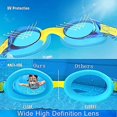 thumbnail image 4 of Gafas de natación para niños, gafas de natación impermeables con protección UV, gafas de natación de silicona suave con funda de transporte para niños de 3 a 14 años. Azul/amarillo, 4 of 5