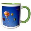 3dRose Hot Air Balloons. Balloon Festival, Albuquerque, New Mexico - Two Tone Green Mug, 11-ounce