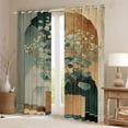 thumbnail image 2 of Homewish Modern Aesthetic Art Curtains Pack of 2 (42x84 Each),Green Plant Curtains Blackout,Retro Geometric Artsitic Bedroom Curtains For Men Women,Ultra Soft Home Decor, 2 of 6