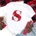 thumbnail image 4 of Camiseta personalizada con inicial navideña para toda la familia, nombre personalizado, mamá, papá, hija, hijo, conjuntos para bebé, tops, ropa para niñas y niños, 4 of 5