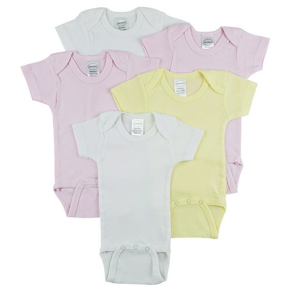 Bambini Short Sleeve One Piece 5 Pack - Newborn