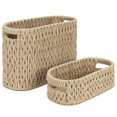 thumbnail image 1 of Cestas De Almacenamiento De Papel Higiénico Boho, Cestas De Baño Tejidas Con Cuerda De Algodón, Juego De 2 Soportes De Papel Higiénico De Pie Para 6 Mega Rollos De Contenedores De Almacenamiento Para, 1 of 4