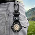 thumbnail image 2 of Reloj con clip y brújula: reloj de bolsillo de cuarzo con mosquetón para aventuras al aire libre, reloj con brújula para exteriores con correa de nailon, resistente al agua, ideal para senderismo, aca, 2 of 5