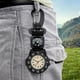 thumbnail image 2 of Reloj con clip y brújula: reloj de bolsillo de cuarzo con mosquetón para aventuras al aire libre, reloj con brújula para exteriores con correa de nailon, resistente al agua, ideal para senderismo, aca, 2 of 5