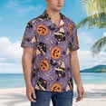 thumbnail image 3 of Balery Vintage Halloween Black Cat Camisas hawaianas de manga corta para hombre, camisas playeras de corte holgado, camisas de vacaciones con botones,3X-Large, 3 of 7