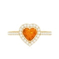 thumbnail image 4 of Rosec Jewels Natural Fire Opal Heart Shaped Engagement Ring with Halo - Certified Opal Diamond Ring - with Jewelry Box, 18K Yellow Gold, US 10.50, 4 of 9