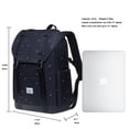 thumbnail image 2 of KAUKKO Vintage Casual polyster and Leather Rucksack Backpack (Nylon Blackdot), 2 of 5