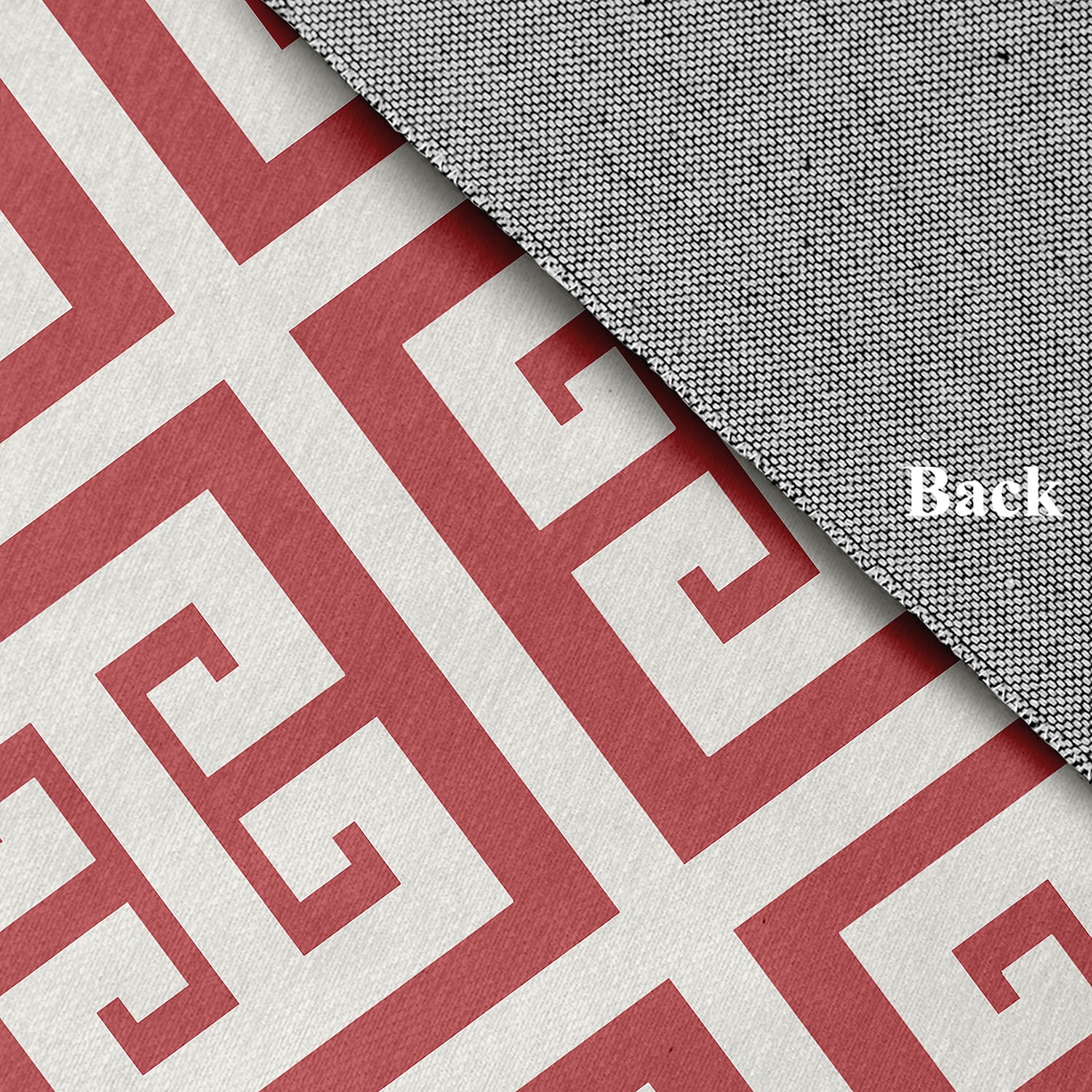 Simply Daisy 18 x 30 Greek Key Patterned Chenille Rug, Ligonberry Red