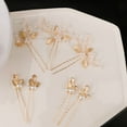 thumbnail image 3 of 7 Pieces Wedding Hair Pins Gold Leaf Bride Headpiece Pearl Wedding Hair Styling Pins Hair Accessories Flower Hair Accessories for Brides Bridesmaids Girls (Elegant), 3 of 4