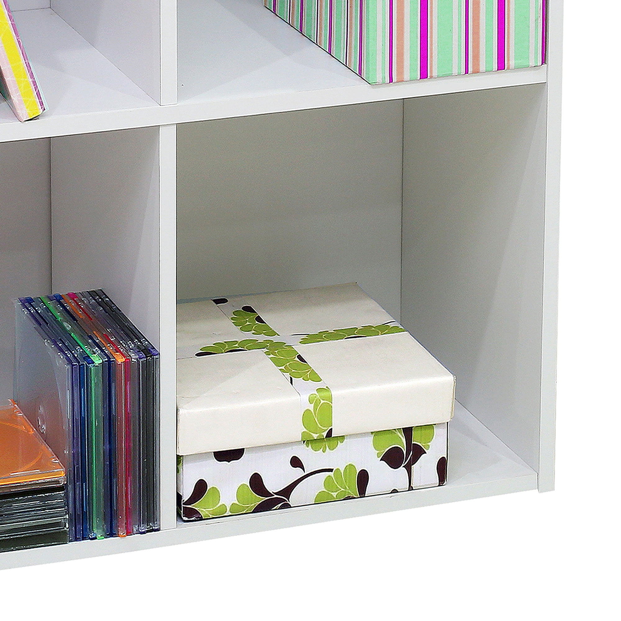Kings Brand Furniture White Wood 2-Tier 4-Shelf Bookcase – Storage Organizer for Kids, Teens & Adults