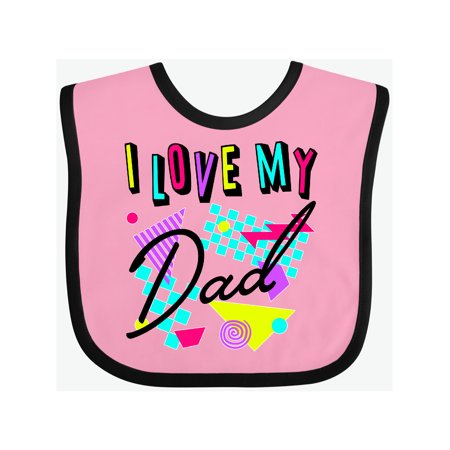 

Inktastic I Love my Dad- 80s retro style Gift Baby Boy or Baby Girl Bib