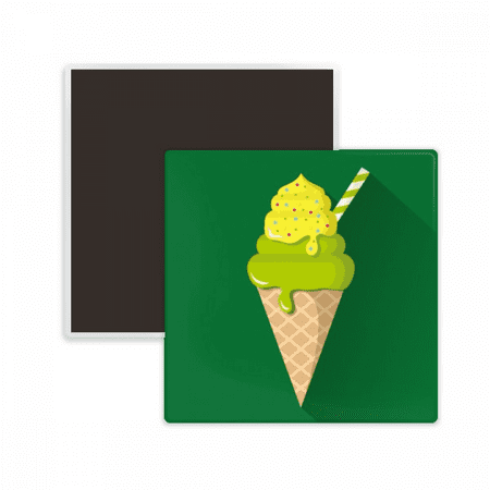 

Green Matcha Ice Cones Popsicles Square Ceracs Fridge Magnet Keepsake Memento