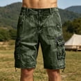 thumbnail image 5 of Men's Cargo Shorts Loose Basic Fit Multi Pocket Design Casual Athletic Shorts Versatile Everyday Utility Shorts Army Green M, 5 of 9