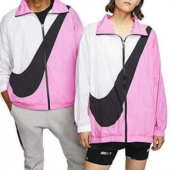 Nike Sportswear Swoosh Woven Jacket Womens Windbreakers Size S, Color: China Rose/White/Black