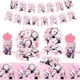 thumbnail image 4 of Decoración de fiesta temática de Spider Man Gwen para mujer, vajilla de chica araña, platos de papel, tazas, bandera para pastel, globos para Baby Shower, recuerdos para niños, 4 of 5