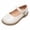 Beige, variant on Girls Mary Jane Dress Shoes Platform Loafers Flats School Uniform Closed Toe Shoes for Age 2-13 Years