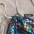 thumbnail image 3 of Baohd Drawstring Fish Scale Backpack for Ultra-light Casual Backpack Glitter Travel Bag, 3 of 5