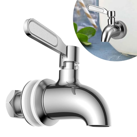 Mamatety Stainless Steel Spigot for Drink Dispenser, Replacement Metal Spigot for Beverage Dispenser, Water Dispenser Faucet, Food Grade Metal Spout.