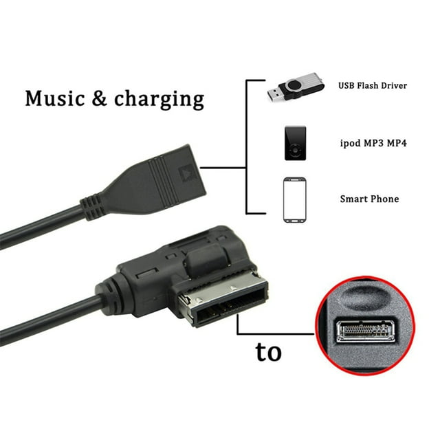 Music Interface AMI USB Adapter Cable, USB Music Interface AMI MMI MP3 Cable Adapter For Q5 Q7 R8 A3 A4 A5 A6