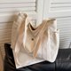 thumbnail image 2 of Bolso Mano Pana para Mujer Bolso Hombro Informal Bolso para Estudiantes (Beige), 2 of 9