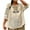 Beige, variant on Boho Cotton Linen Tops for Women 2025 Vintage Embroidered Mexican Blouse Casual Crewneck Oversized Tunic Shirts