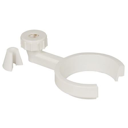 Separatory Funnel Holder - Polypropylene - Open Front for Unobstructed Placement - Grips Rods of 0.37-0.5" Diameter - Eisco Labs
