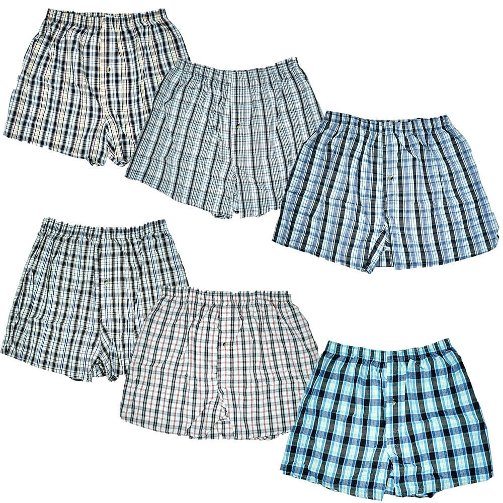 Glory Max Men's Woven Boxer Briefs Shorts Trunk Cotton Underwear Size M ...
