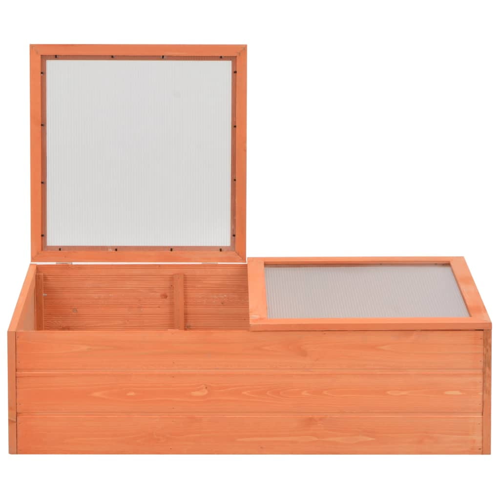 vidaXL Greenhouse Natural wood Wood and PC board 39.4 x 19.7 x 13.4 in