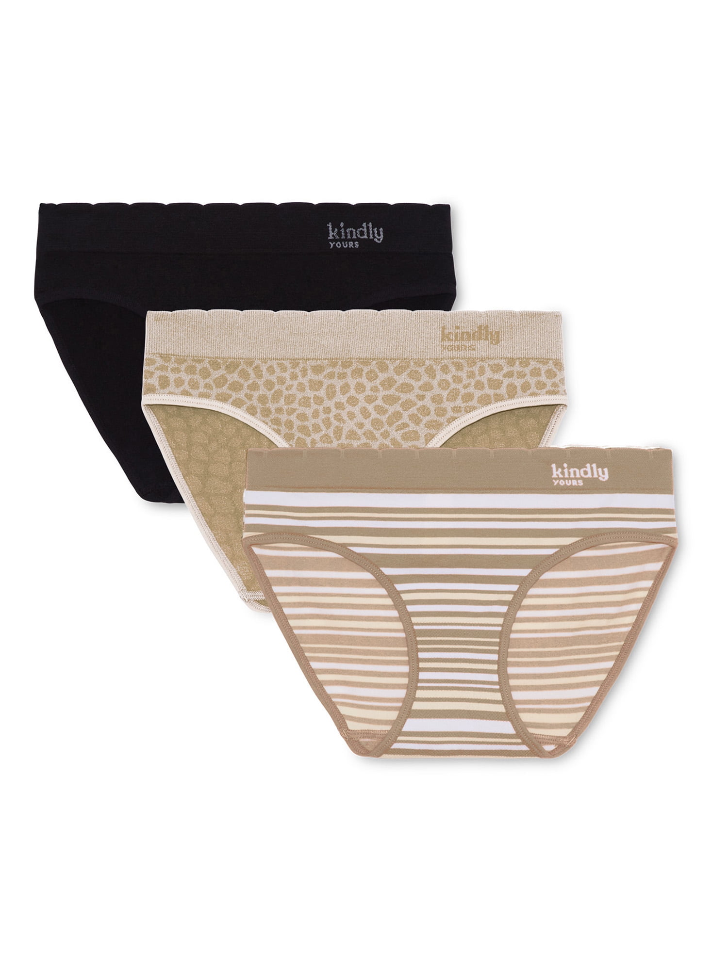 Kindly Yours Women's Seamless Bikini Underwear, 3-Pack