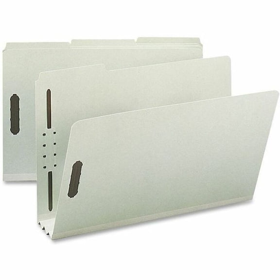 Nature Saver, NATSP17236, 1/3-cut Pressboard Fastener Folders, 25 / Box, Gray/Green