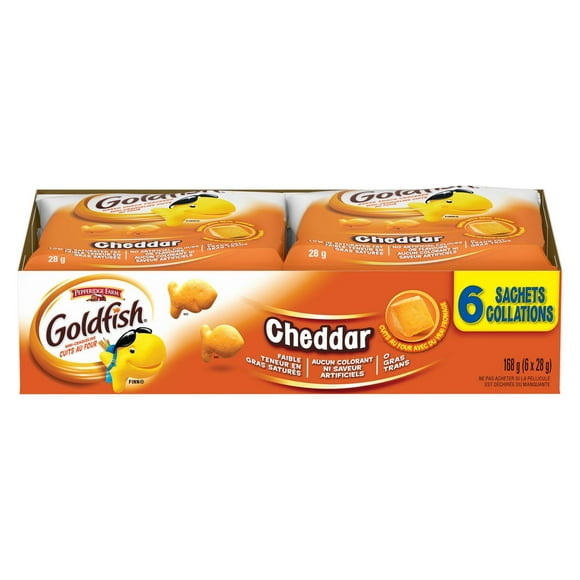 Goldfish® Cheddar Crackers Snack Packs, 6 x 28g Snack Packs, Cheddar 6 x 28g