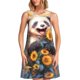 thumbnail image 1 of Fotbe Elegant Cute Panda Sunflower Vestido de Verano sin Mangas para Mujer – Vestido Midi Línea A, Estilo Camiseta Floral, Vestido Playero Casual y Fluido, 1 of 7