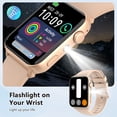 thumbnail image 4 of Montre Intelligente Compatible avec Android et iPhone Samsung, Montre Intelligente 1,91 Pieds' pour Hommes et Femmes, Plus de 100 Modes Sportifs Traqueur de Mise en Forme avec Réponse Passer des Appels/rappel de Messages, IP68 Étanche, Rose, 4 of 7