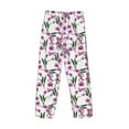 thumbnail image 4 of Kdxio Orchids Flowers Print Men's Sleep Pajama Pant Lounge Pants with Pockets, 4 of 8