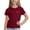 Wine, variant on THDHVS Girls T Shirts,Ice Silk Ruffle Trim Round Neck Short Sleeve T-shirt Soft Breathable Casual Daily Wear for Girls,Shirts for Girls Blue 2-3 Years