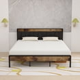 thumbnail image 2 of ULEW | Cama King con Marco Metálico, Luz LED Integrada y Tapizado en PU | Estructura de MDF con Espuma | Diseño Moderno y Cómodo | Tamaño 2192x1935x1030mm, 2 of 7