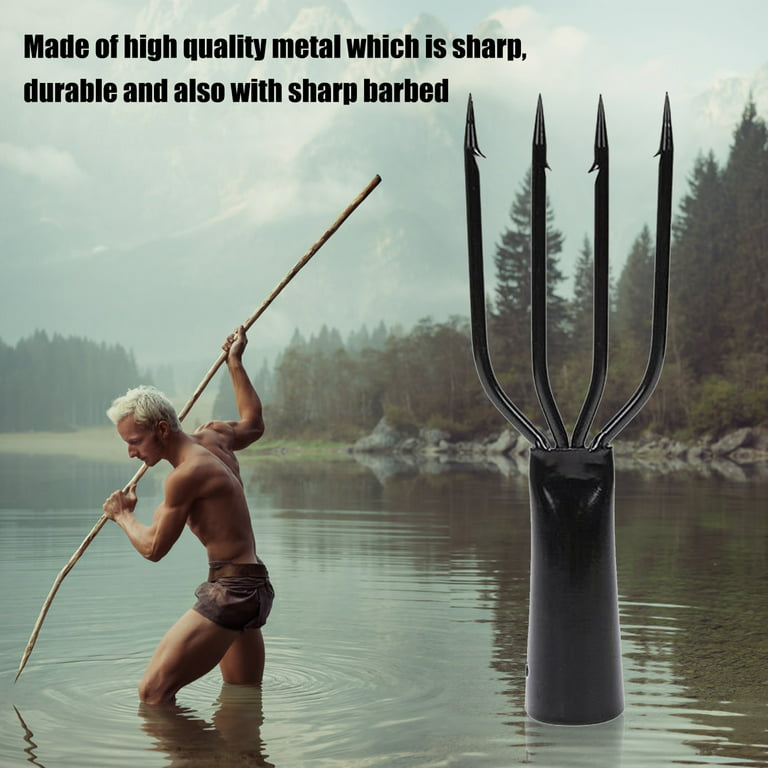 Lomubue Barbed Fish Spear Sharp Spring Steel Impact Resistant Fishing Fork  for Fishing 