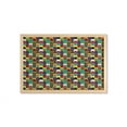 thumbnail image 1 of Colorful Wall Art with Frame, Beetles Inside Square Boxes of Polka Dots Stripes Funky Insects Design Print, Printed Fabric Poster for Bathroom Living Room, 35" x 23", Multicolor, by Ambesonne, 1 of 2