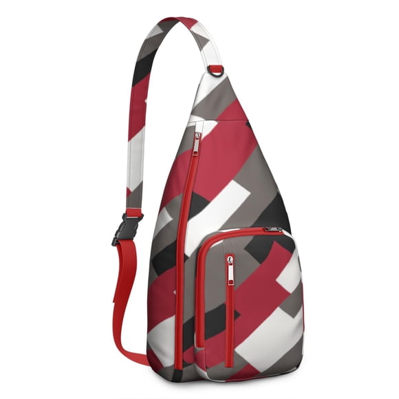 Sac à Dos en Mousse Abstraite - Motif Artistique en Blocs de Couleur, Sac à Bandoulière Léger Multifonctionnel pour Explorateurs Urbains
