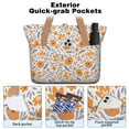 thumbnail image 2 of Tote Bag for Women - Pioneer Flower Shoulder Bag - Large Utility Work Duffle Bag with Zipper Handbag for Travel, Work, Sprots, 2 of 5
