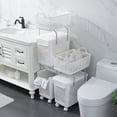 thumbnail image 3 of Hanamya 3-Piece Modern Plastic Laundry Hamper & Basket Set in White, 3 of 7