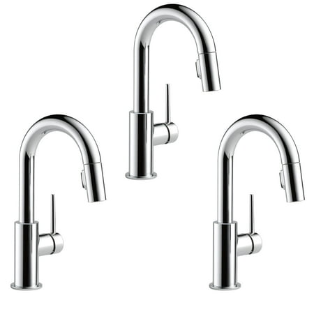 Delta Faucets Single Handle Trinsic Bar Prep Sink Faucets Chrome 3 Pack