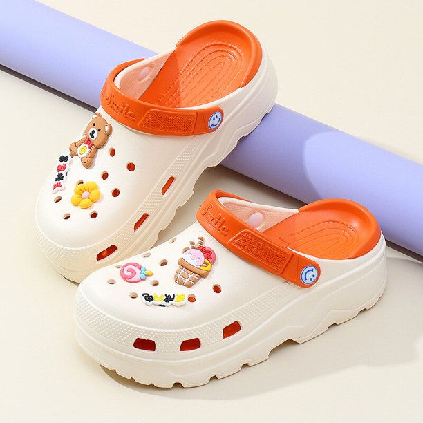 Zapatos de tacón alto antideslizantes con agujeros, Sandalias de playa para el hogar, zapatillas de suela gruesa para Mujer Qiuyongming unisex