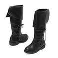 thumbnail image 6 of Dakaela Women Fold Over Knee High Riding Boots Low Heel Platform Slouchy Long Boot Round Toe Winter Walking Shoes Black Size 7, 6 of 8