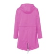 thumbnail image 3 of Chaqueta de lluvia impermeable para mujer, ligera con capucha para senderismo, viajes, motocicleta al aire libre, ciclismo para invierno, otoño y prim , rosa 4XL Yuyangstore Cortavientos, 3 of 4